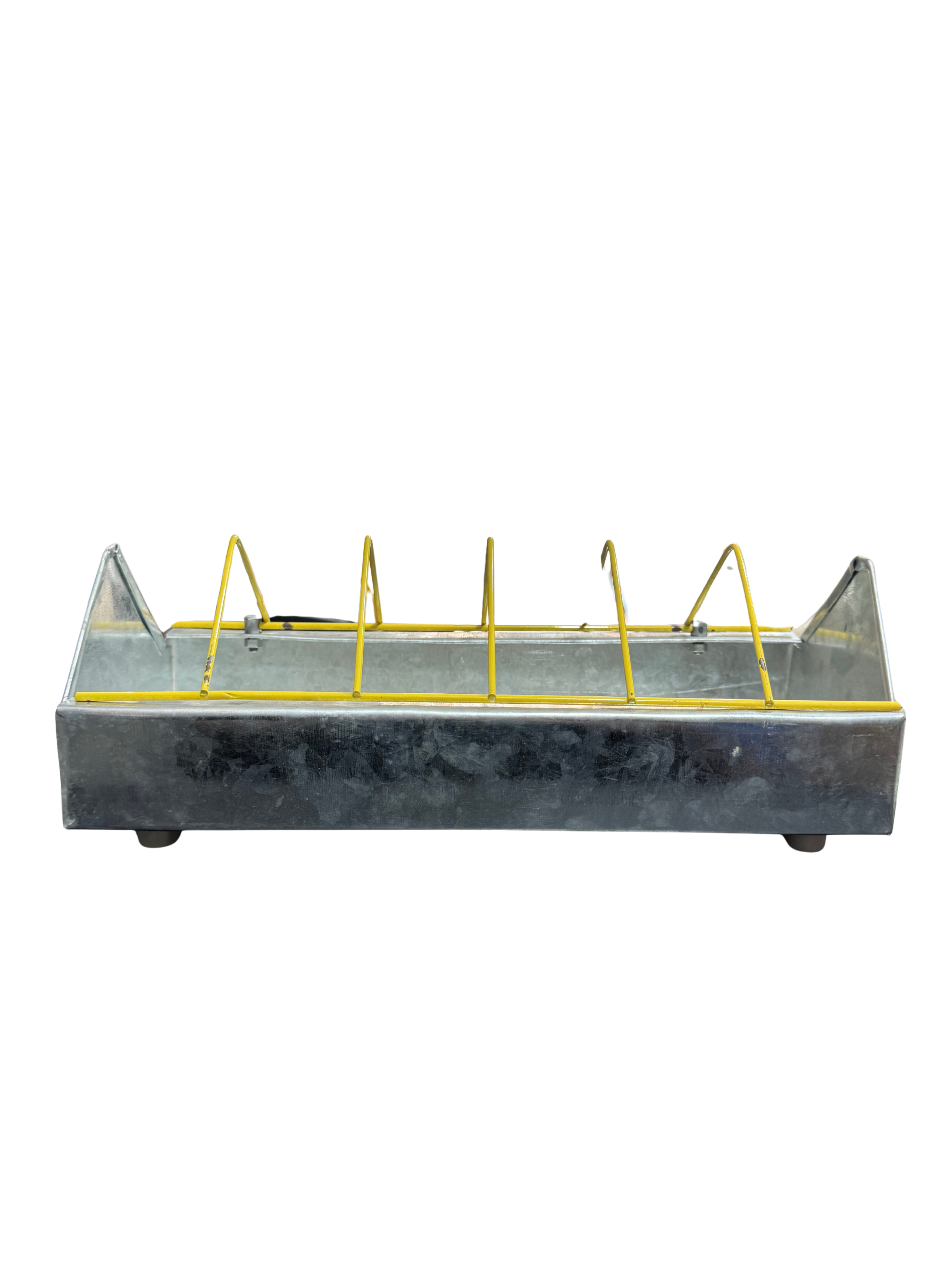 1 Feet Galvanized Metal Feed Tray with Wire Guard