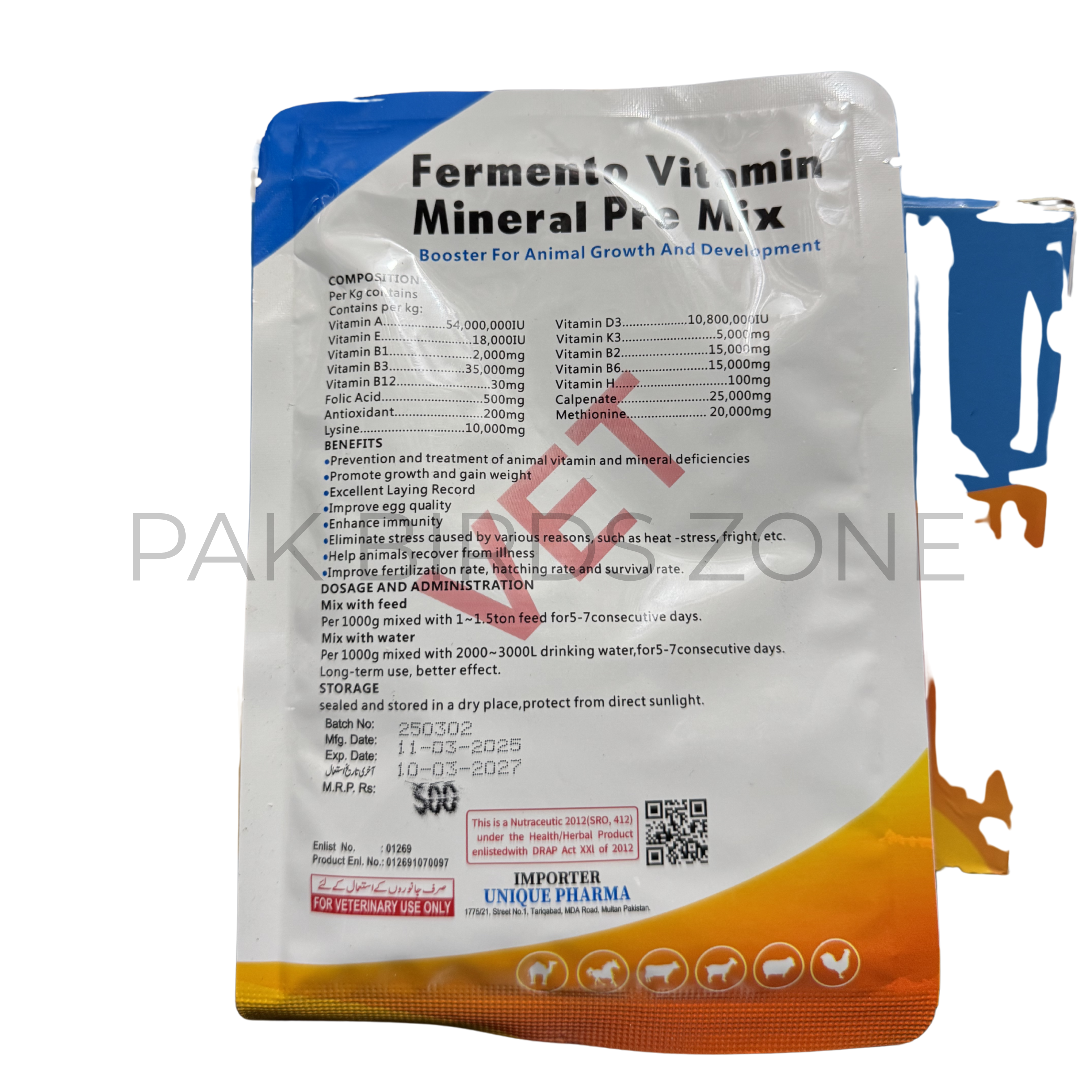 Fermento Vitamin Mineral Pre Mix (100g x 10)